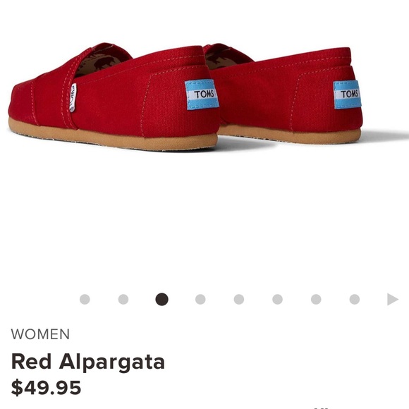 WORN ONCE Red TOMS Alpargata - Picture 2 of 5
